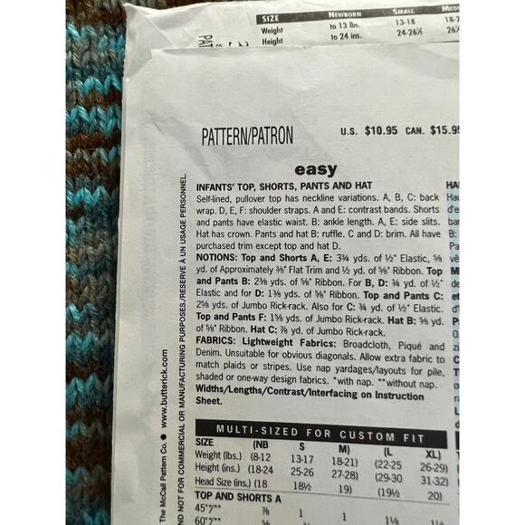 Butterick 3846 pattern toddlers top shorts pants hat sz L XL - Picture 4 of 7